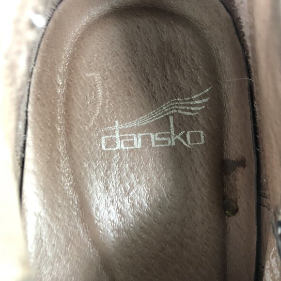 Dansko Women's SZ 37 US‎ 7 Raina Black Nubuck Leather Ankle Bootie Heels - Picture 10 of 10